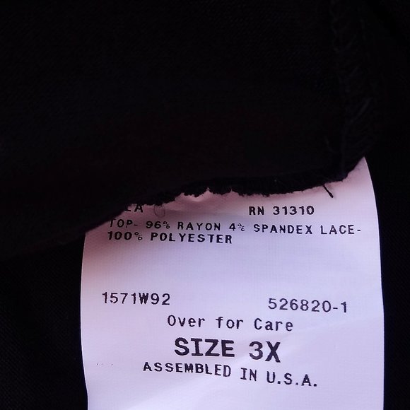 NWT IZ BYER 3X Black Textured Off Shoulder Top Dolman Lace Sleeves - Picture 11 of 11